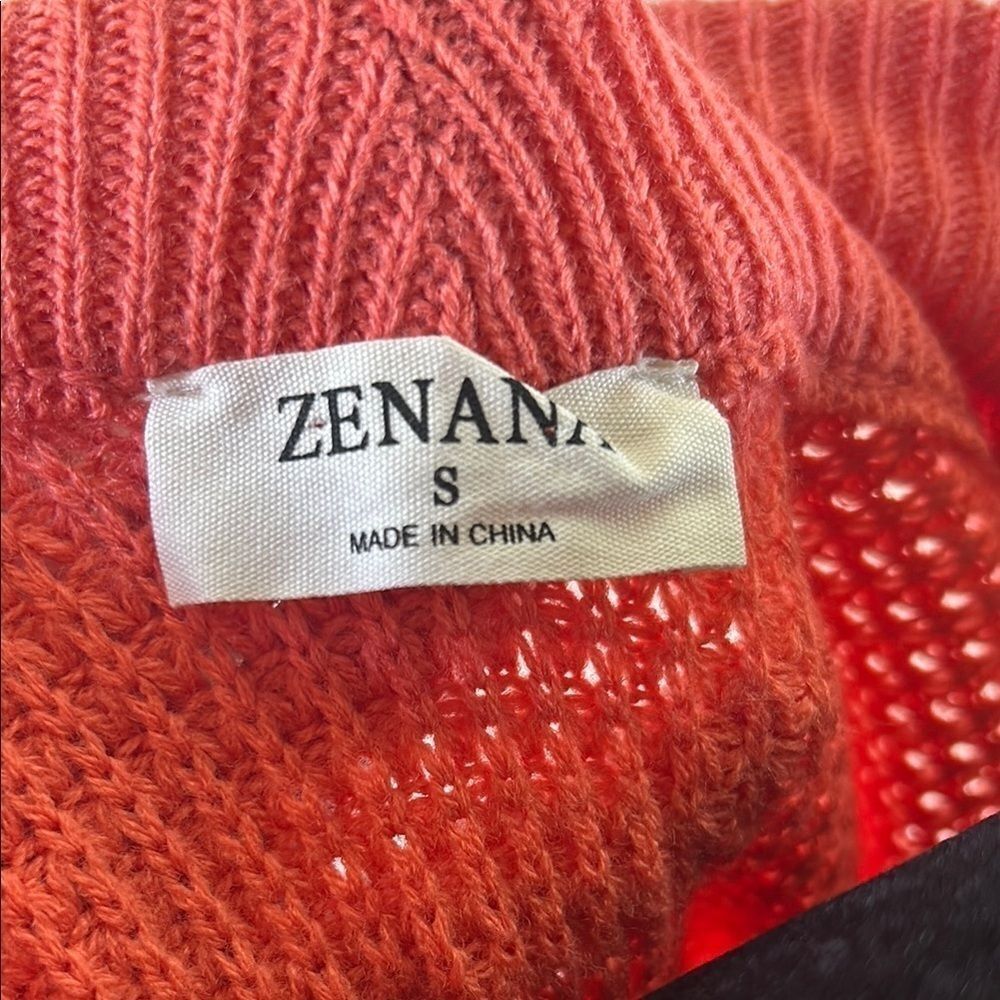 Zenana Pink V-Neck Sweater with Waffle Knit - Picture 2 of 7